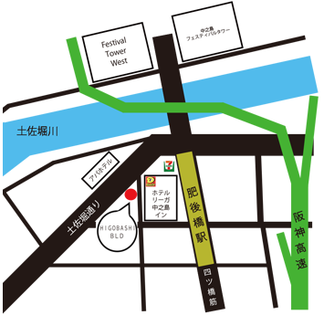 平和相互肥後橋ビル 地図